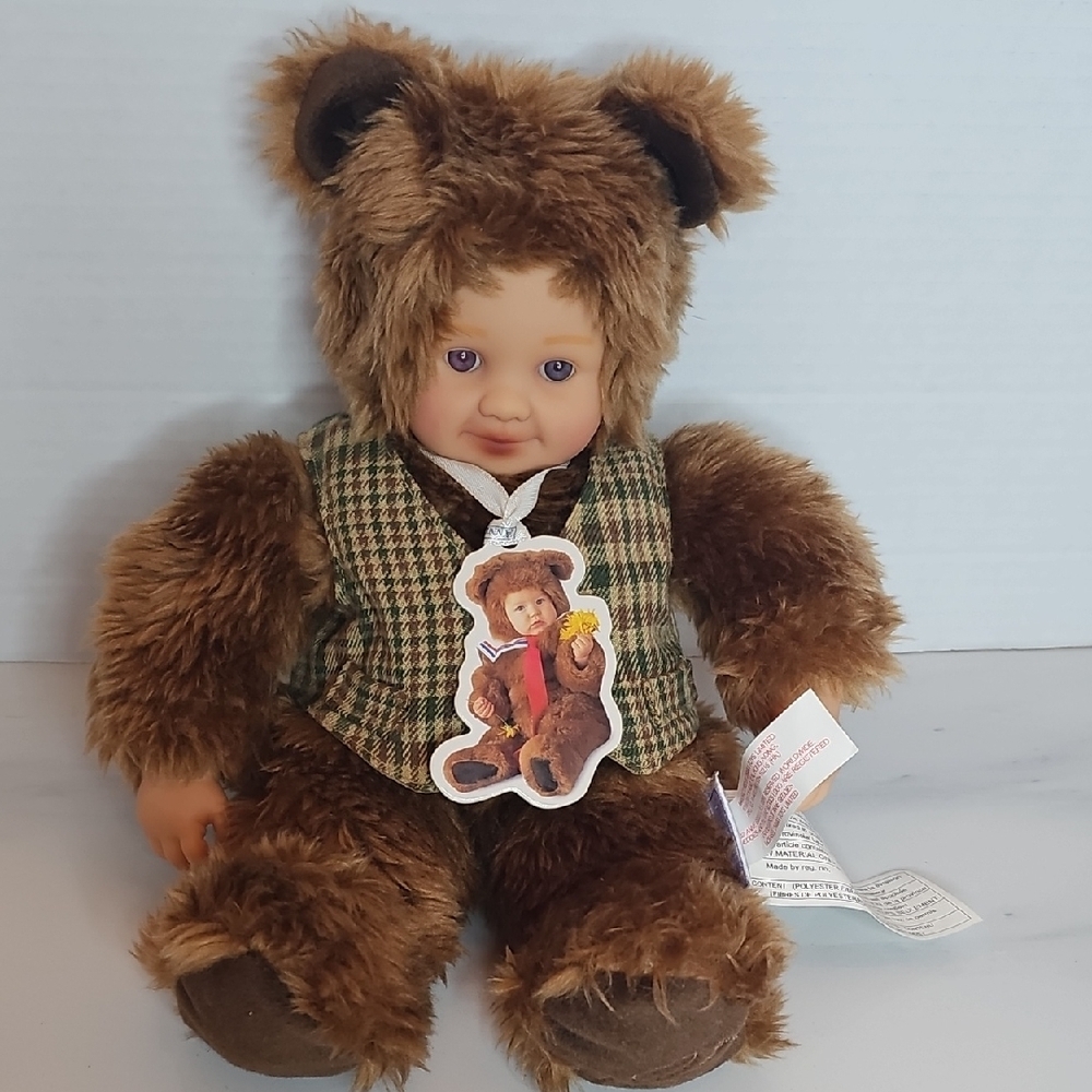 Anne Geddes Vintage Brown Plush Bear Baby Doll